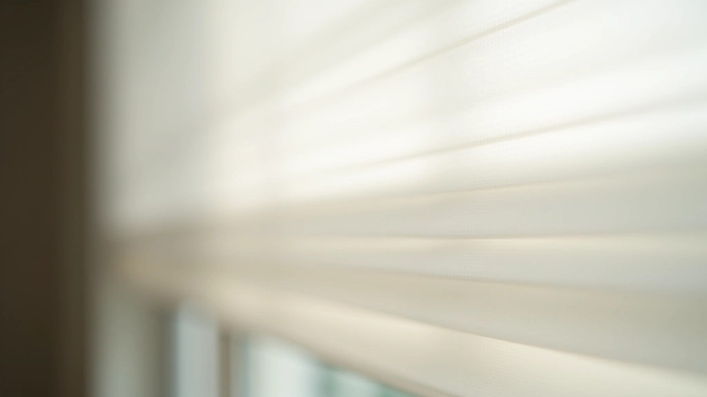 Close-up of honeycomb shade structure showing thermal insulation pockets and cell layers, natural lighting from side