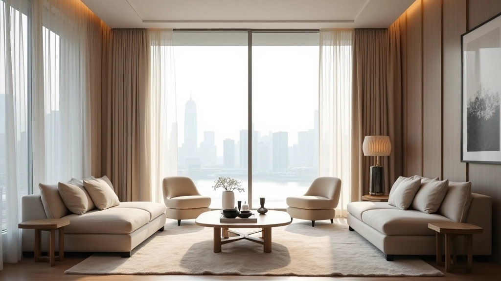 Luxury Causeway Bay interior with optimized natural light and premium window treatments